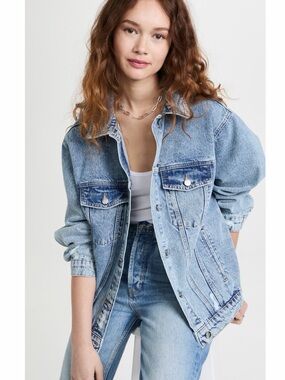 ANINE BING Rory Denim Jacket | Vintage Blue | Size Small